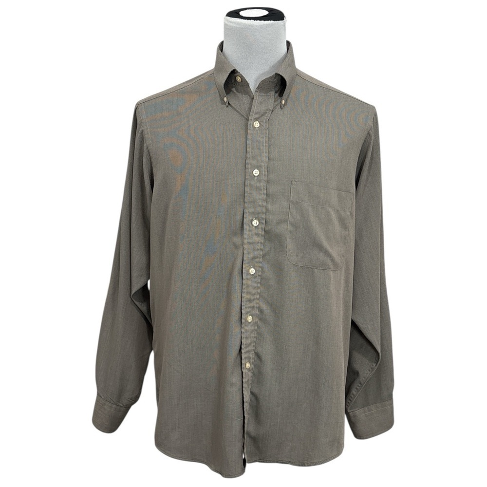 G.H. Bass & Co. Men's Button Down Long Sleeve Dress Shirt Size 16.5  34/35 Gray